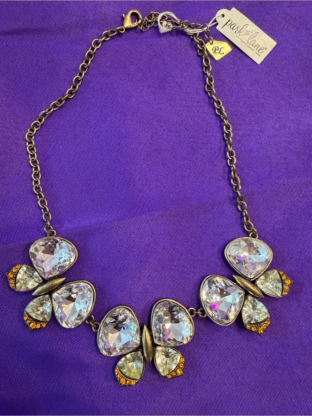 Park Lane Crystal Butterfly Statement Necklace New With Tag
